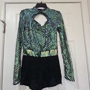Dancer And Skater Costume Size XS With One Flaw The Sequince Like Messy As Seen